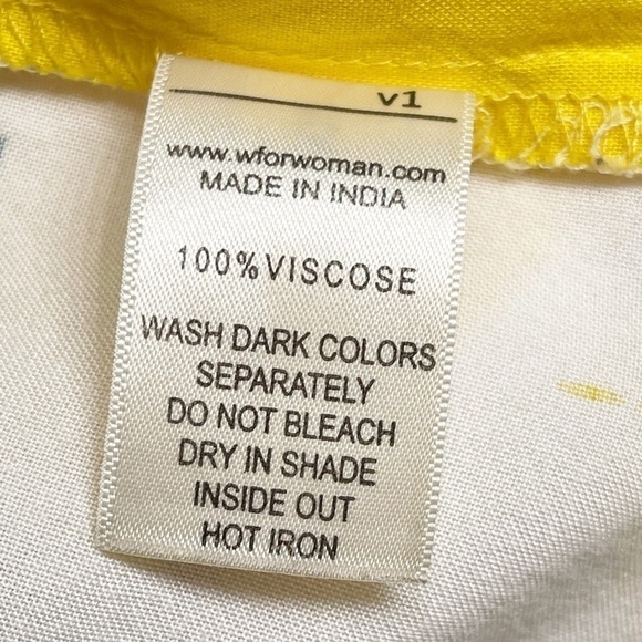 Multicolored Short Sleeve Maxi Dress Yellow Turquoise White. Sz 14 - Picture 10 of 11